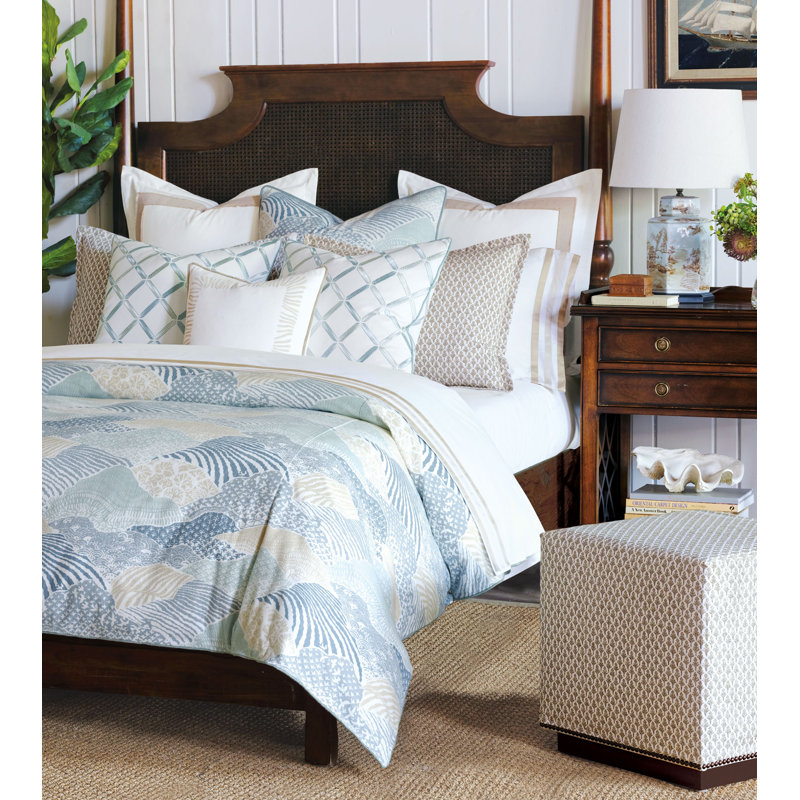 Eastern Accents Barclay Butera Light Blue Abstract Cotton 4 Piece Duvet